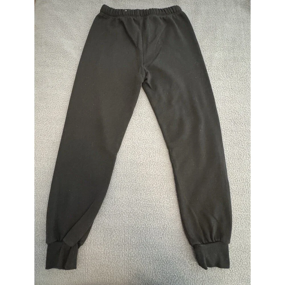 Justice Girls Black Fleece Jogger Sweatpants Peace Butterfly Flower Graphic M 10